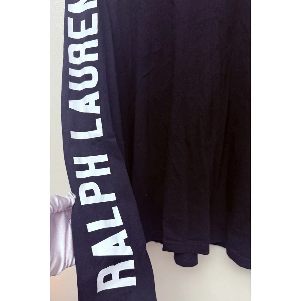 Polo Ralph Lauren Men's Black Big‎ Pony Logo Graphic Big Pony Hooded T-Shirt